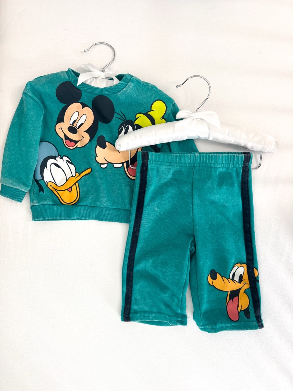 Disney Teal Mickey & Friends Velour Two-Piece Outfit
